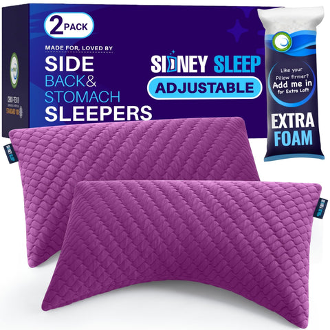 Sidney Sleep pillow front view with adjustable loft for personalized comfort