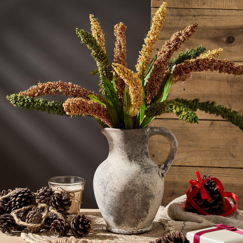 SIDUCAL vase decor for living room shelf creates a vintage farmhouse focal point.