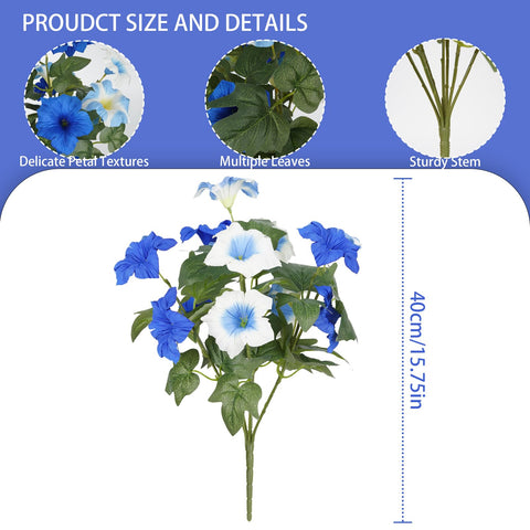SIECCY blue-white petunias bundle displayed in a porch container for curb appeal