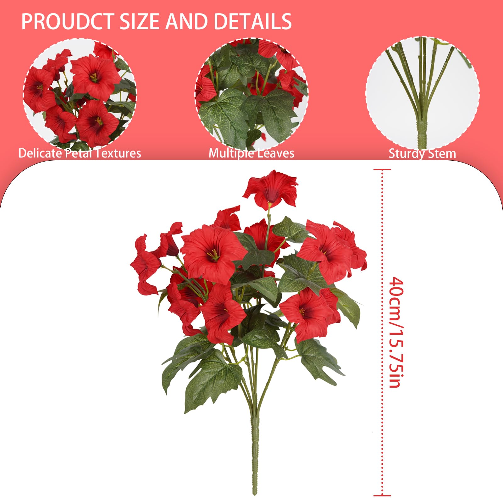SIECCY red faux petunias adorning a front door and porch.
