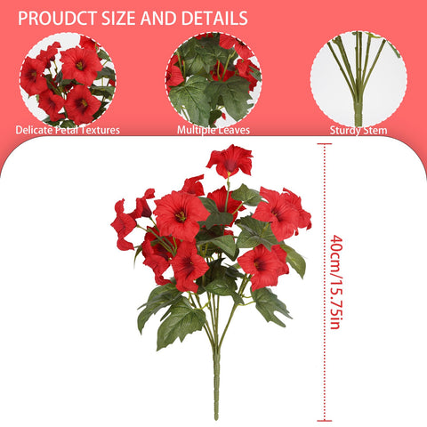 SIECCY red faux petunias adorning a front door and porch.
