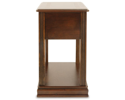 Oil-rubbed finish adds depth and warmth to Breegin end table