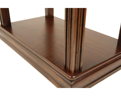 Veneers and wood construction provide durable, refined Breegin end table