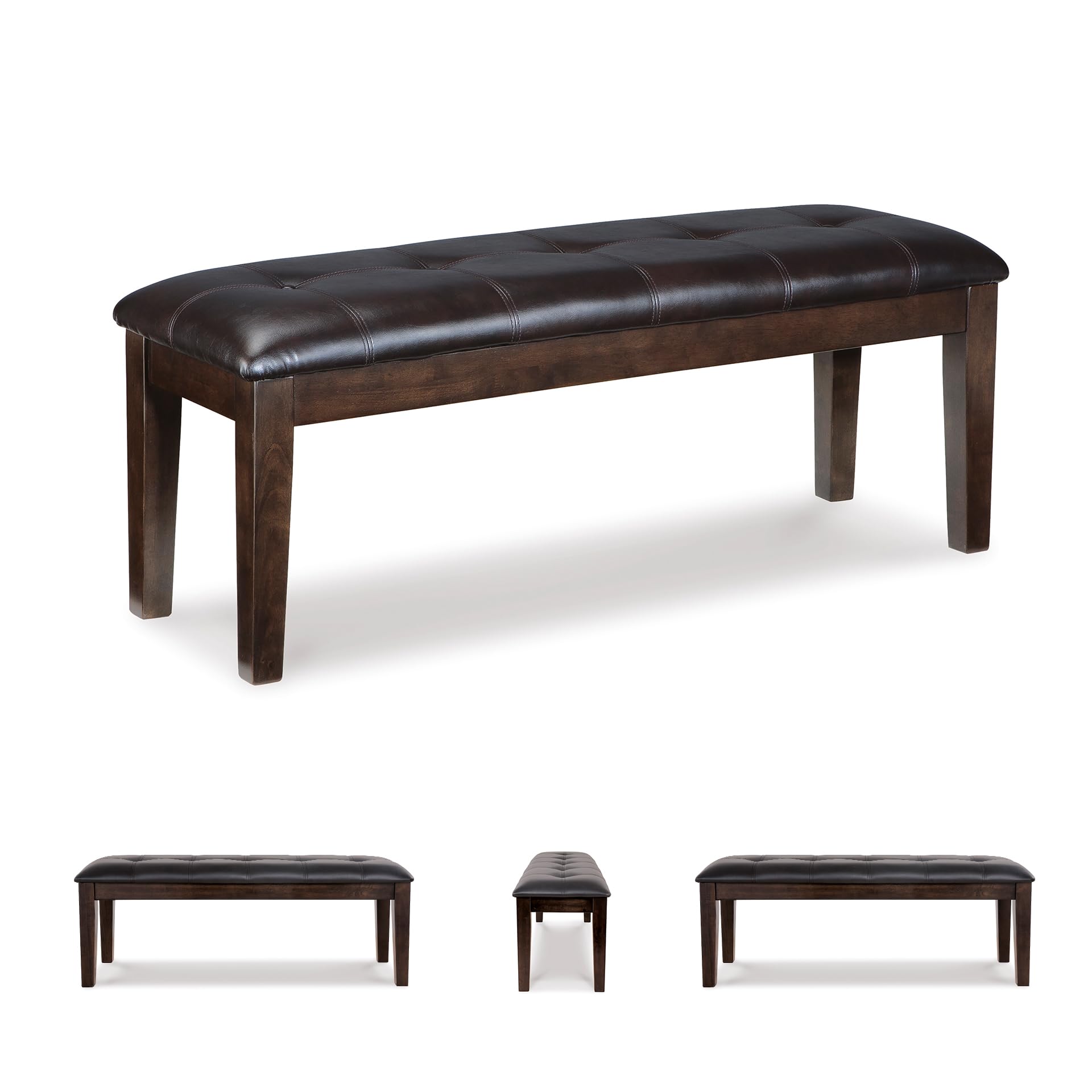Signature Design by Ashley Haddigan dark brown wood legs offer sturdy support.