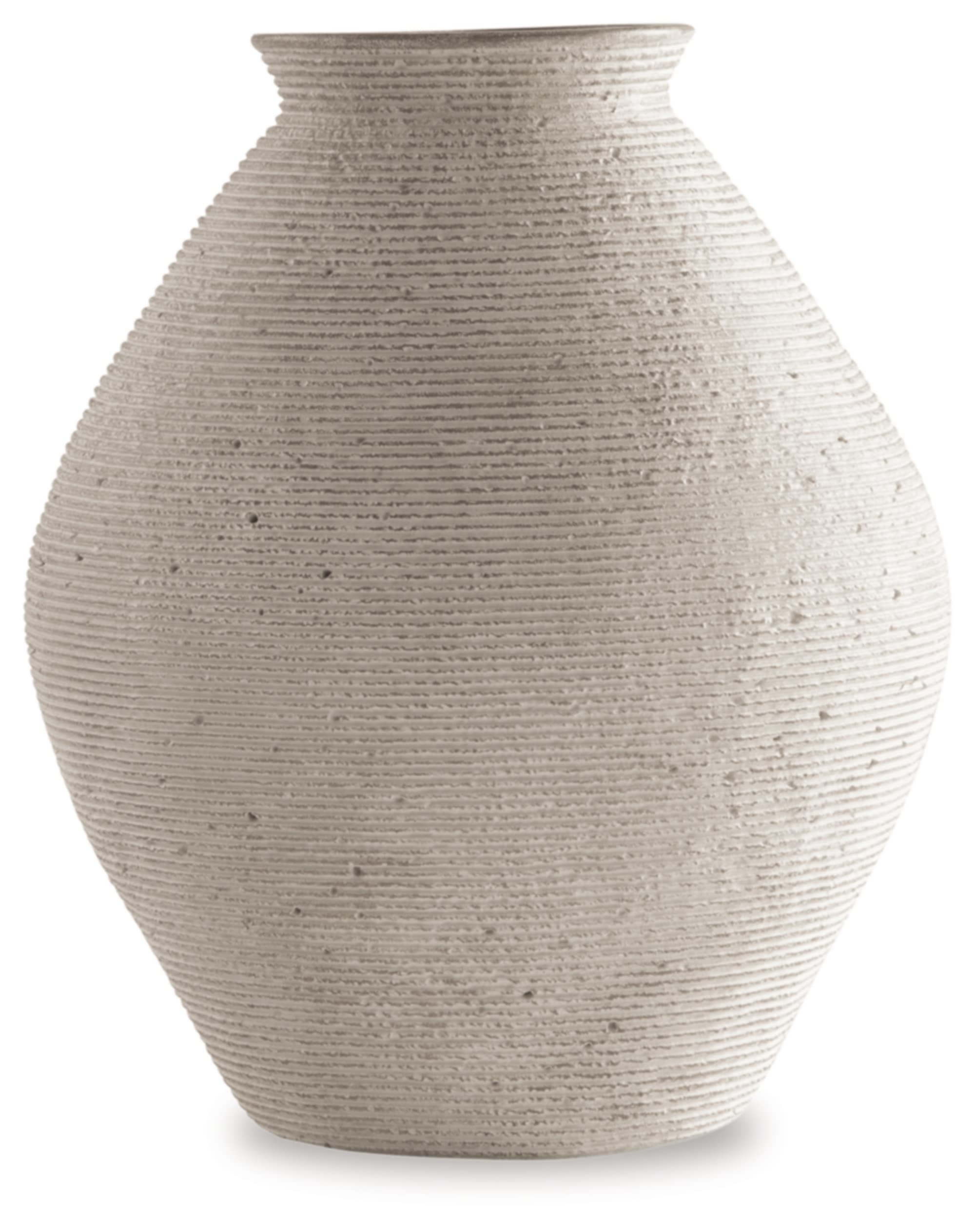Signature Design by Ashley Hannela vase featuring ribbed texture for artisanal charm