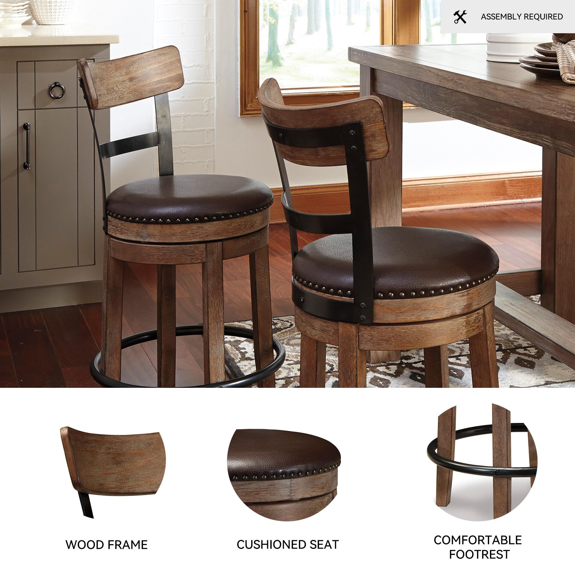 Counter-height Pinnadel stool fits kitchen islands for elevated seating