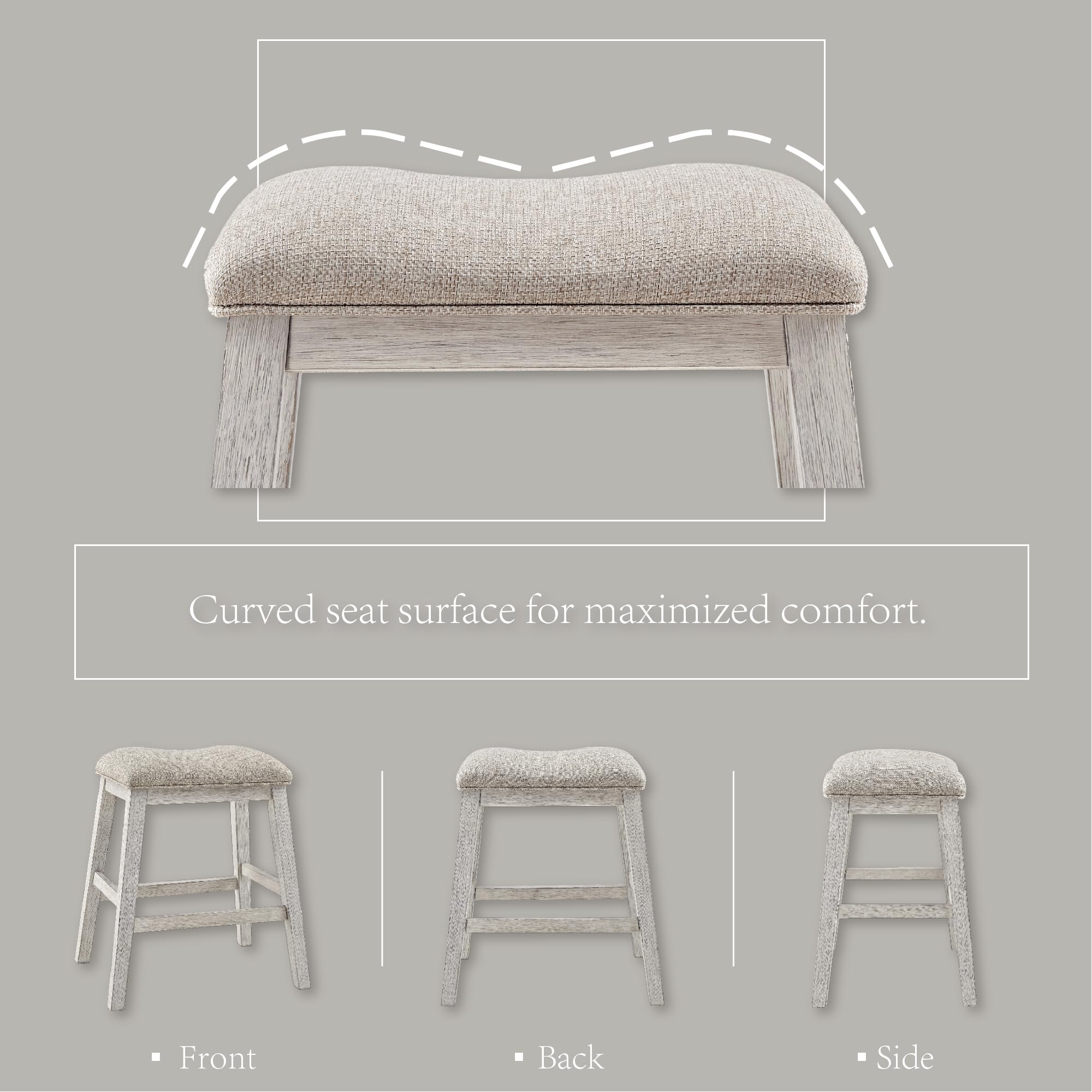 Signature Design by Ashley Skempton counter stool front view upholstered for casual dining