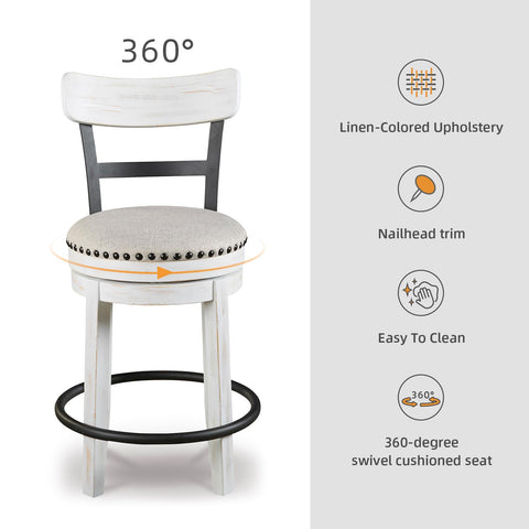 Valebeck barstool side swivel angle, showcasing 360° motion for social dining