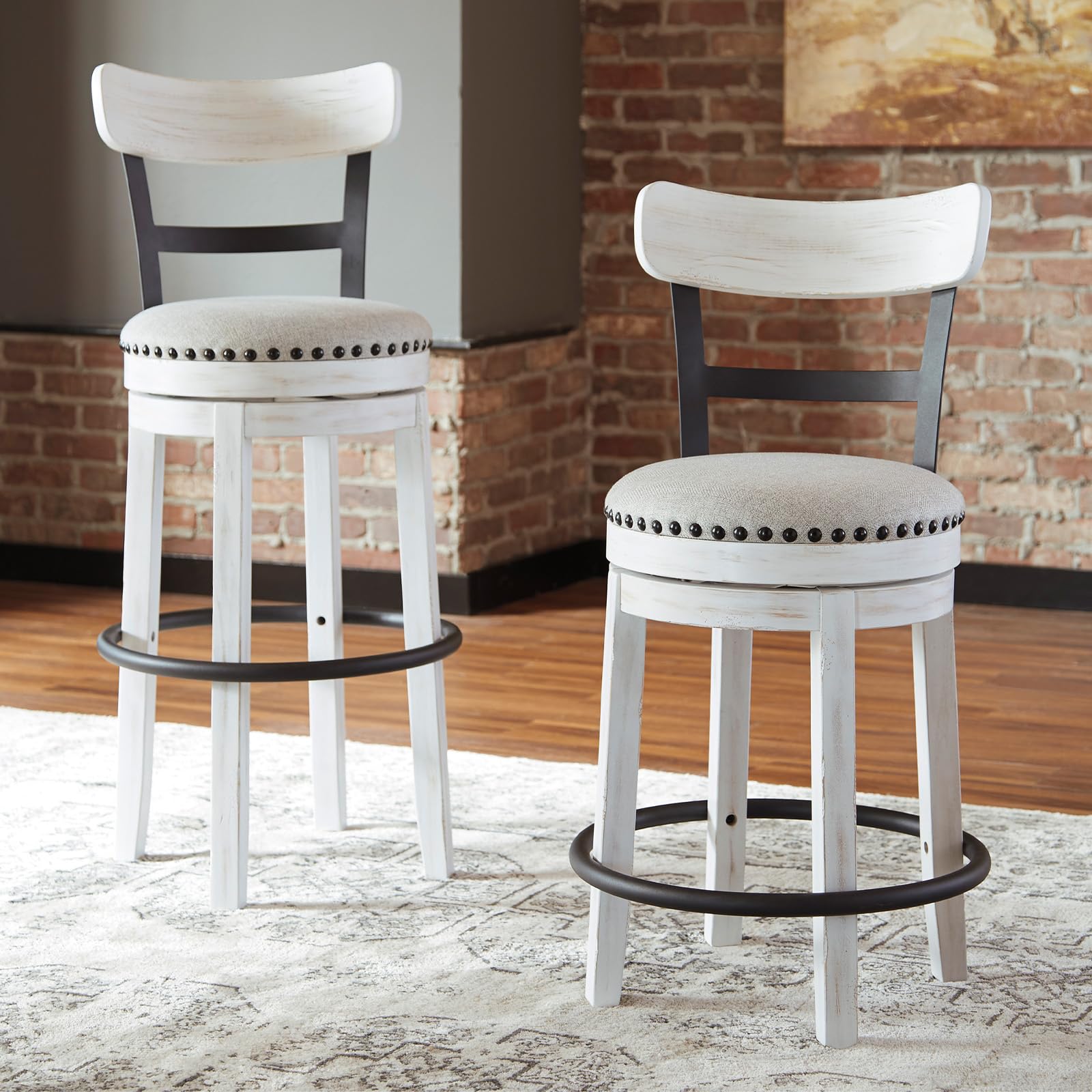 Valebeck barstool wood and metal frame detail, durable construction for busy kitchens