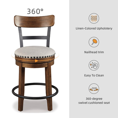 Signature Design by Ashley Valebeck cushioned seat with linen upholstery for everyday comfort