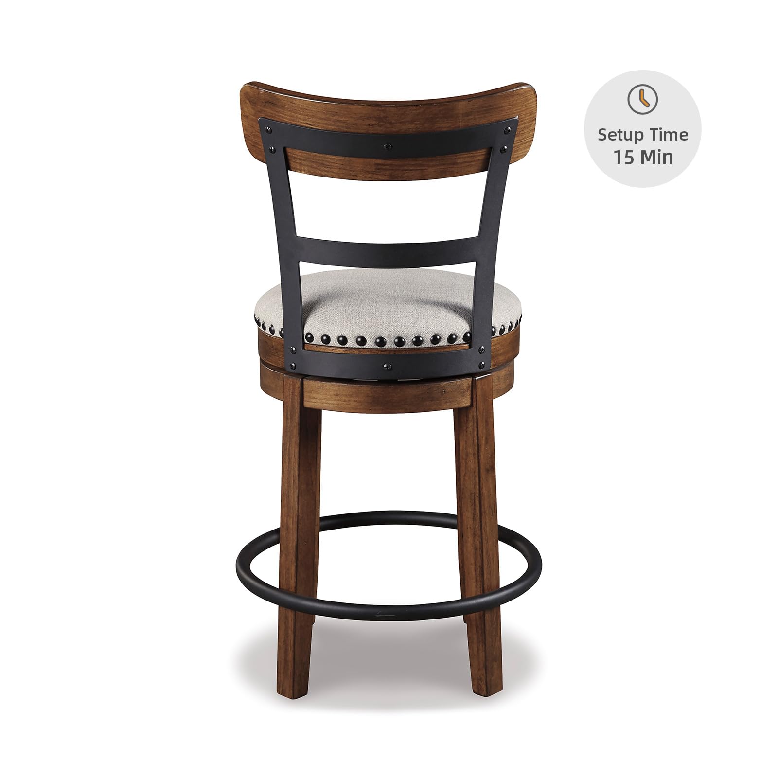 Signature Design by Ashley Valebeck wood and metal finish for a rustic-industrial look