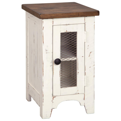 Signature Design by Ashley Wystfield end table with cabinet door for organized storage