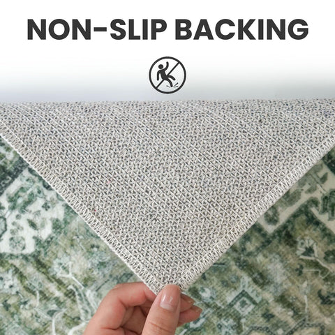 SIILOOM 2x3 rug medallion design adds subtle elegance to dining spaces