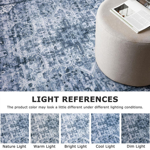 SIILOOM foldable washable rug laid flat for easy storage