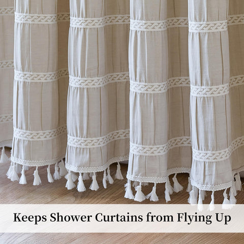 Siiluminisoy Cream Shower Curtain drying quickly after daily use.