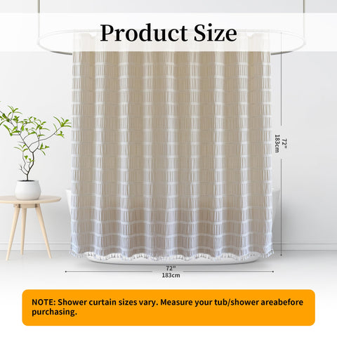 Siiluminisoy Cream Shower Curtain lifestyle shot in country-inspired bathroom.
