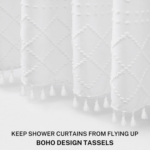 Siiluminisoy minimalist farmhouse curtain fits standard tubs.