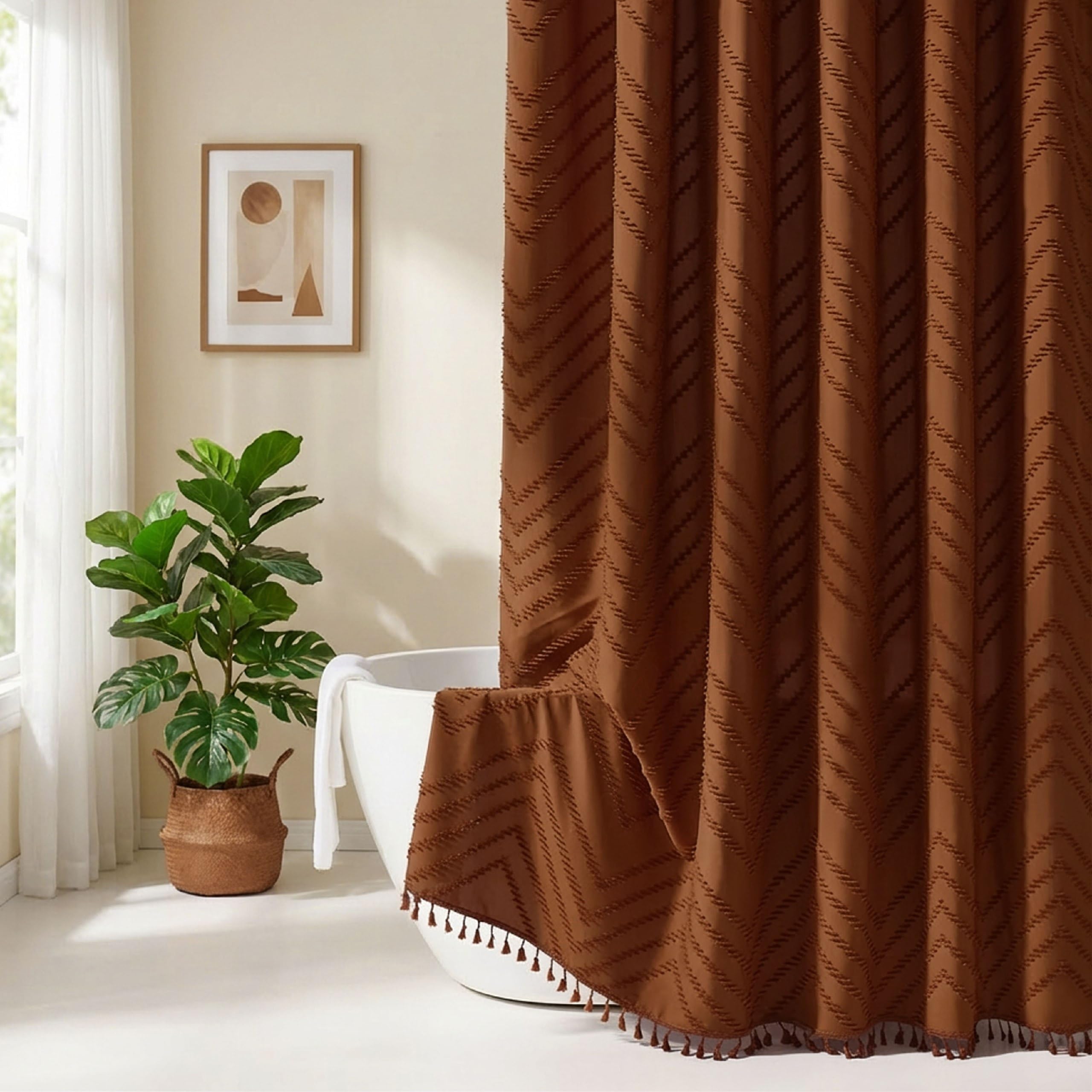 Siiluminisoy orange curtain ideal for hotels and homes with daily shower needs