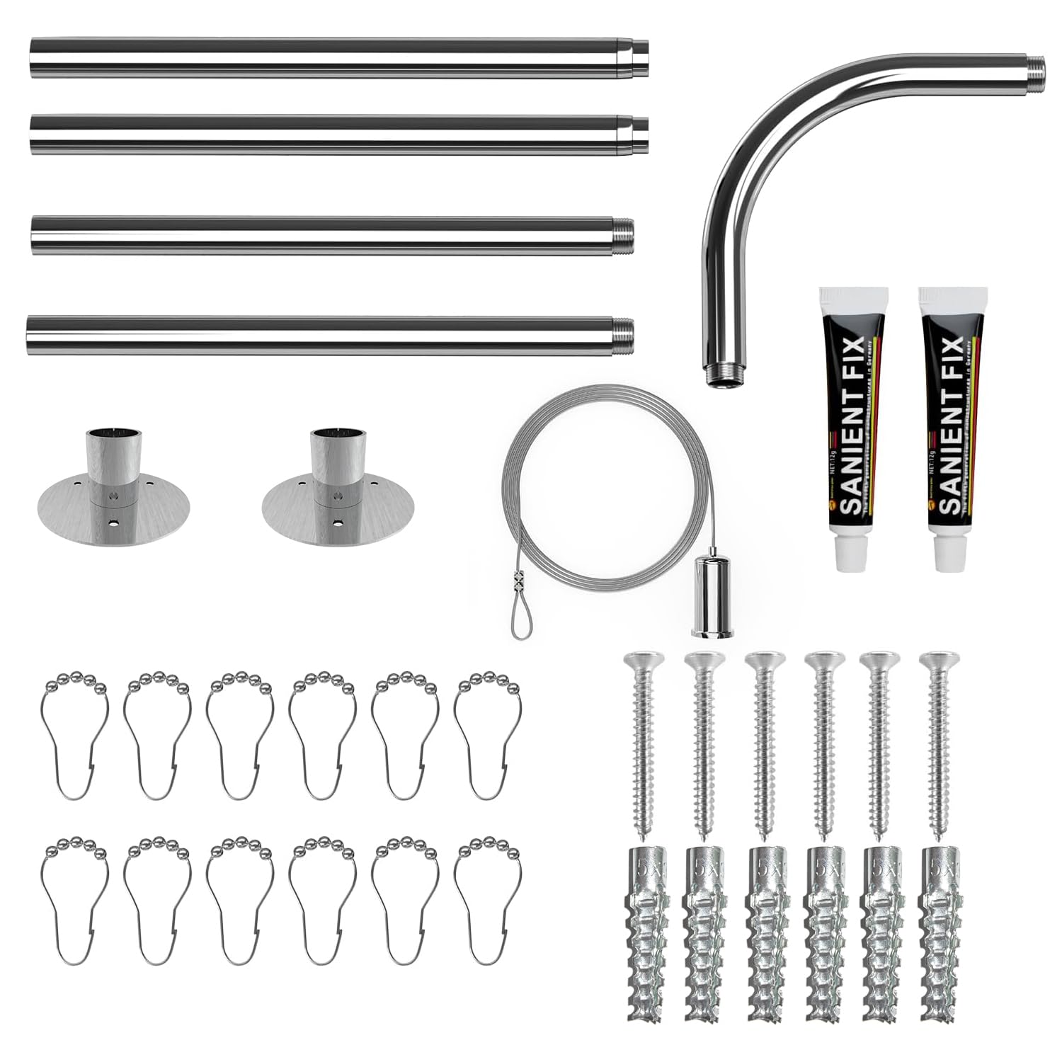 Adjustable sizes of the Sikaiqi L-shaped rod demonstrated in configurations
