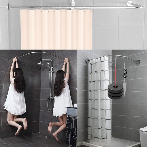 Wall and ceiling mounts shown with the Sikaiqi shower rod for stability