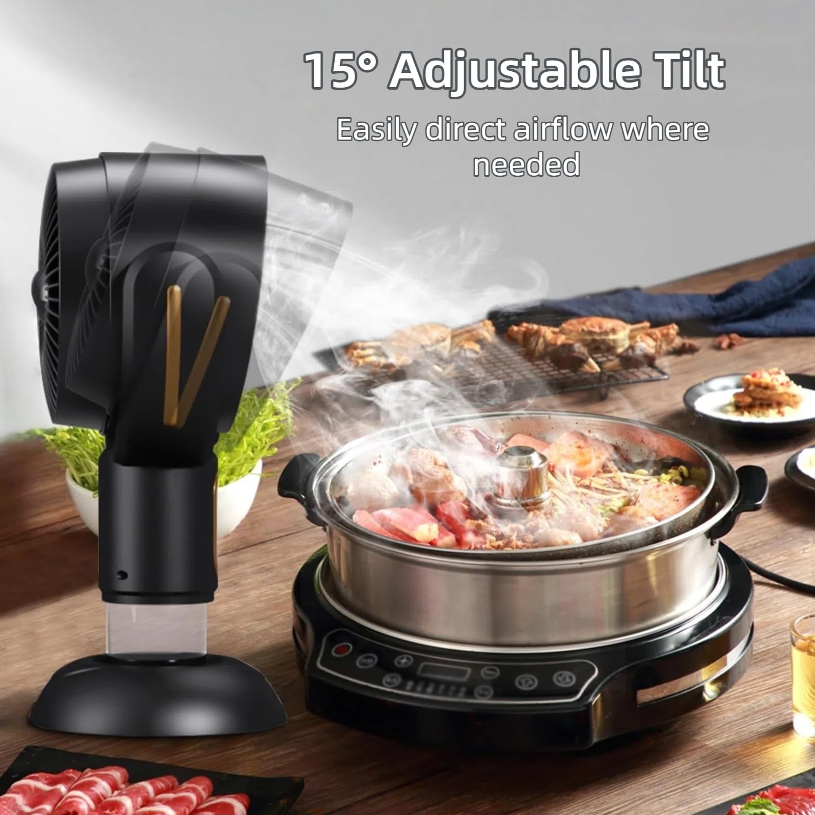Silanit Desktop Smoke Purifier side angle, portable USB-powered setup.