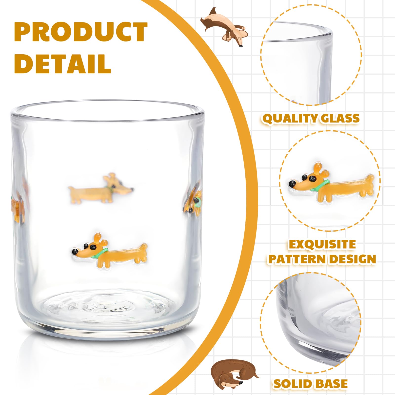 SiliFine dachshund icon glass highlights durable, easy-clean performance