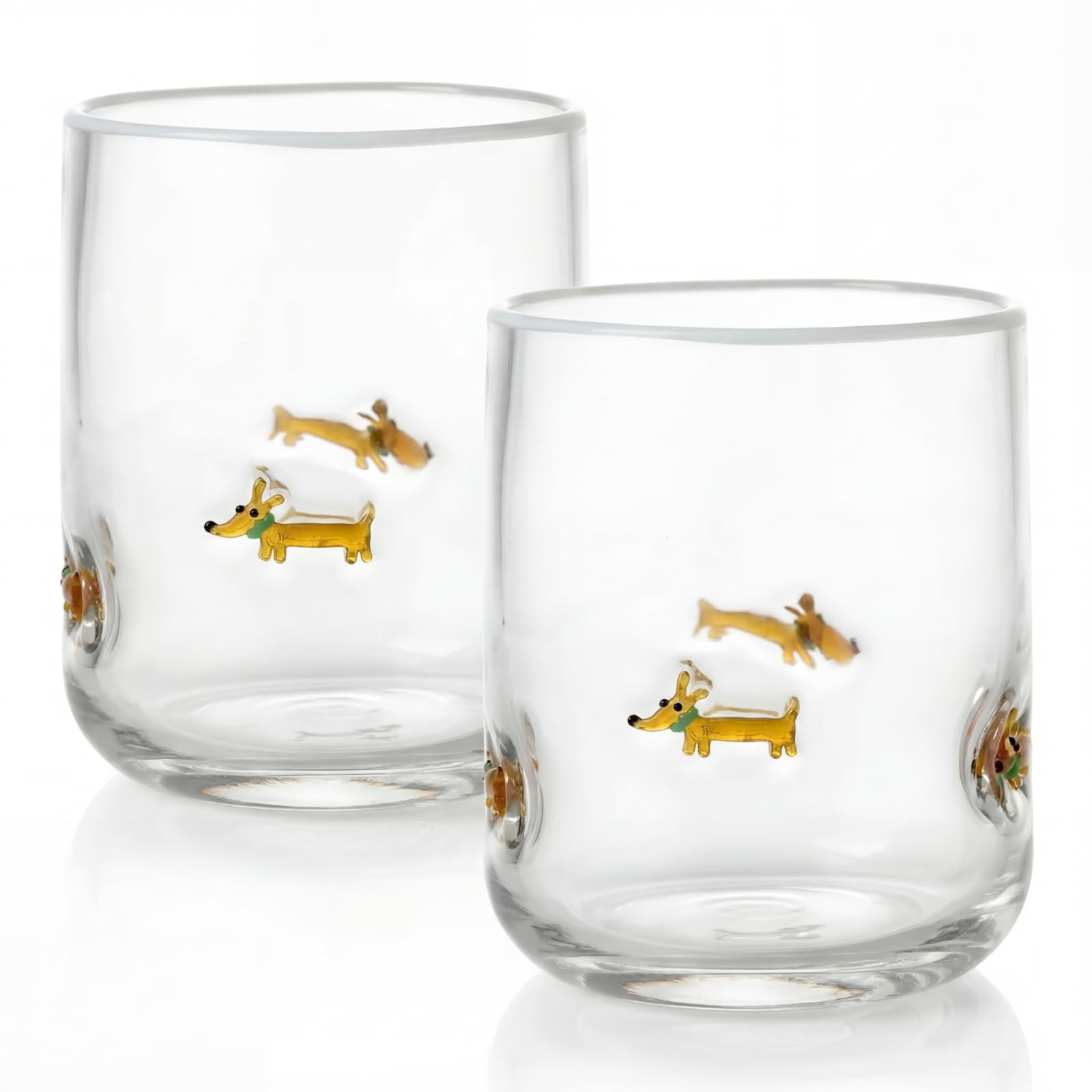 SiliFine dachshund icon juice glass 14oz adds playful charm to gatherings