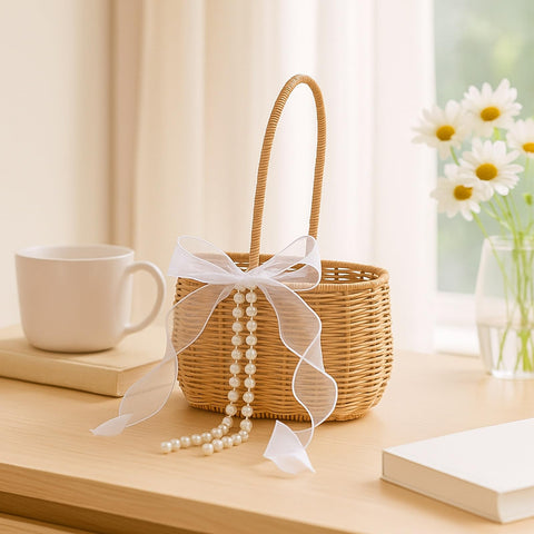 SiliFine rustic wedding decor basket for storage and display.
