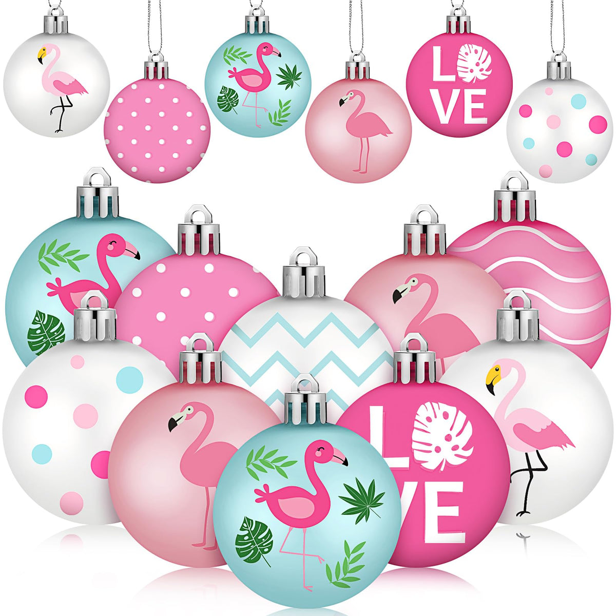 Silipull pink flamingo ornaments add vibrant tree decor