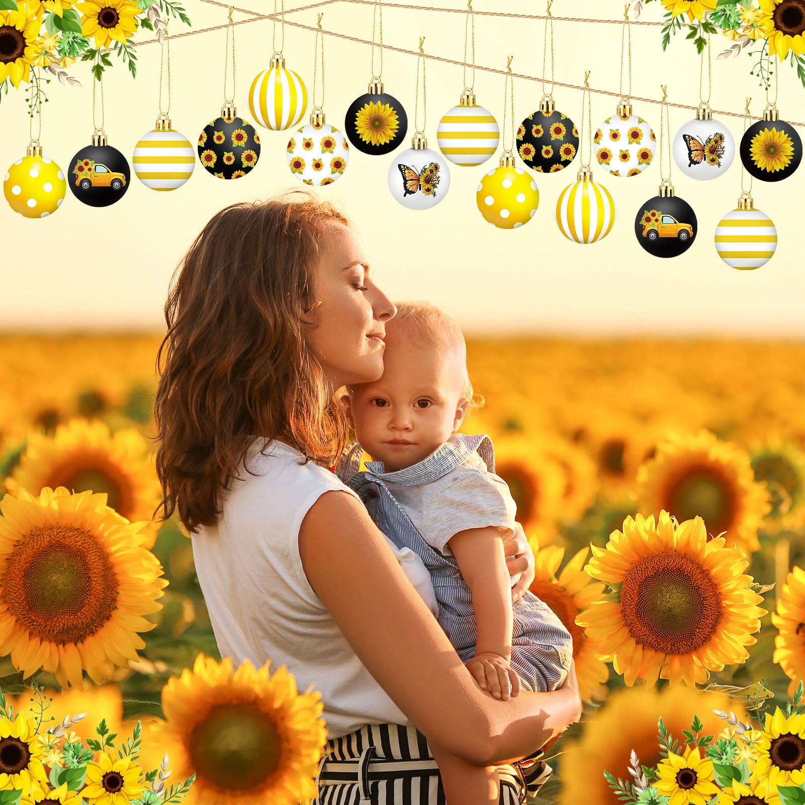 Silipull close-up shows festive sunflower and butterfly patterns for lively decor.