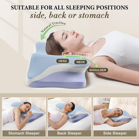 Silkena butterfly shaped neck support highlights contour design for comfort.
