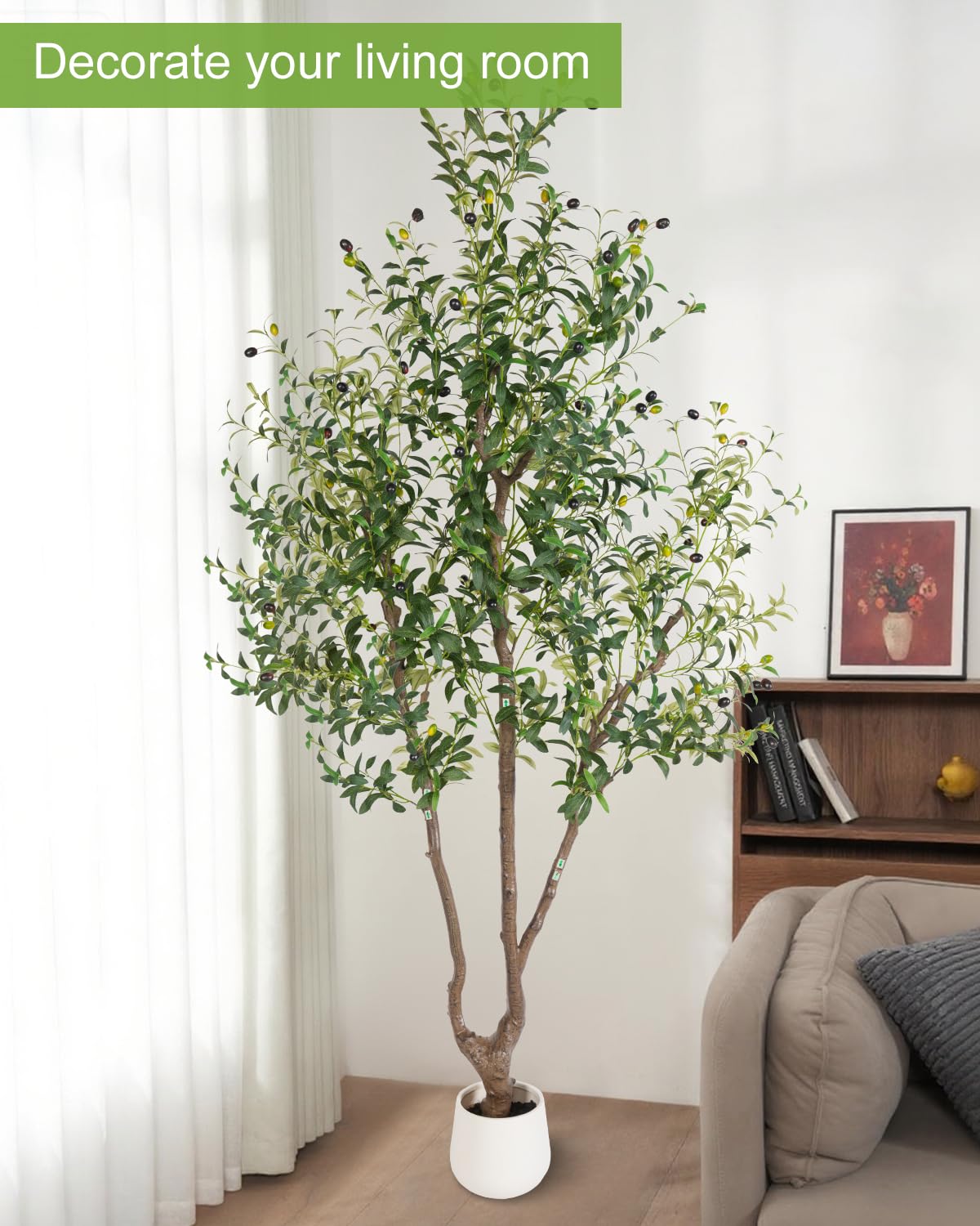 Close-up of Sillaff olive tree leaves and olives showing realistic texture