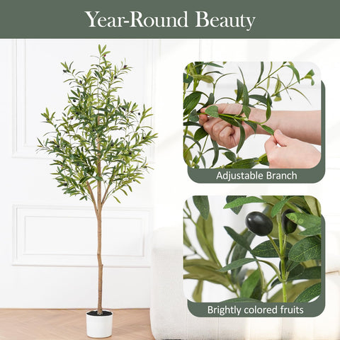 Sillaff 6ft olive tree with near-natural texture suits office spaces.