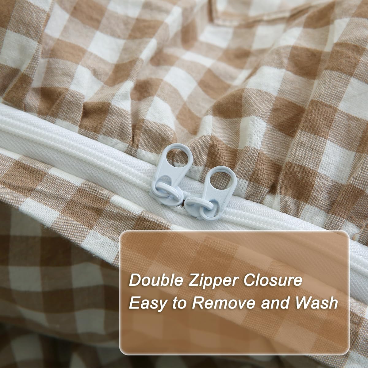 Silnuo duvet cover double zipper closure for easy washing.