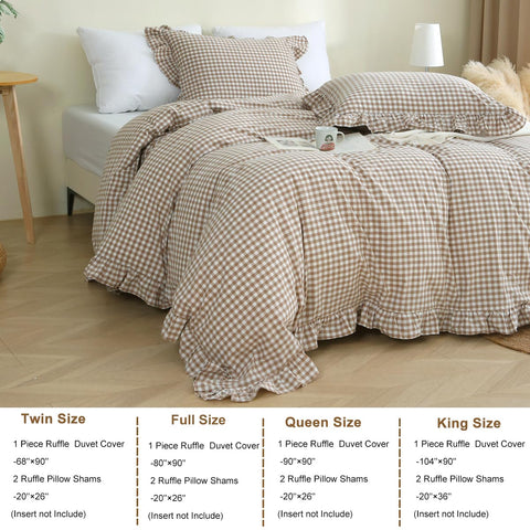 Silnuo vintage checkered gingham pattern enhances rustic bedroom decor and coziness.