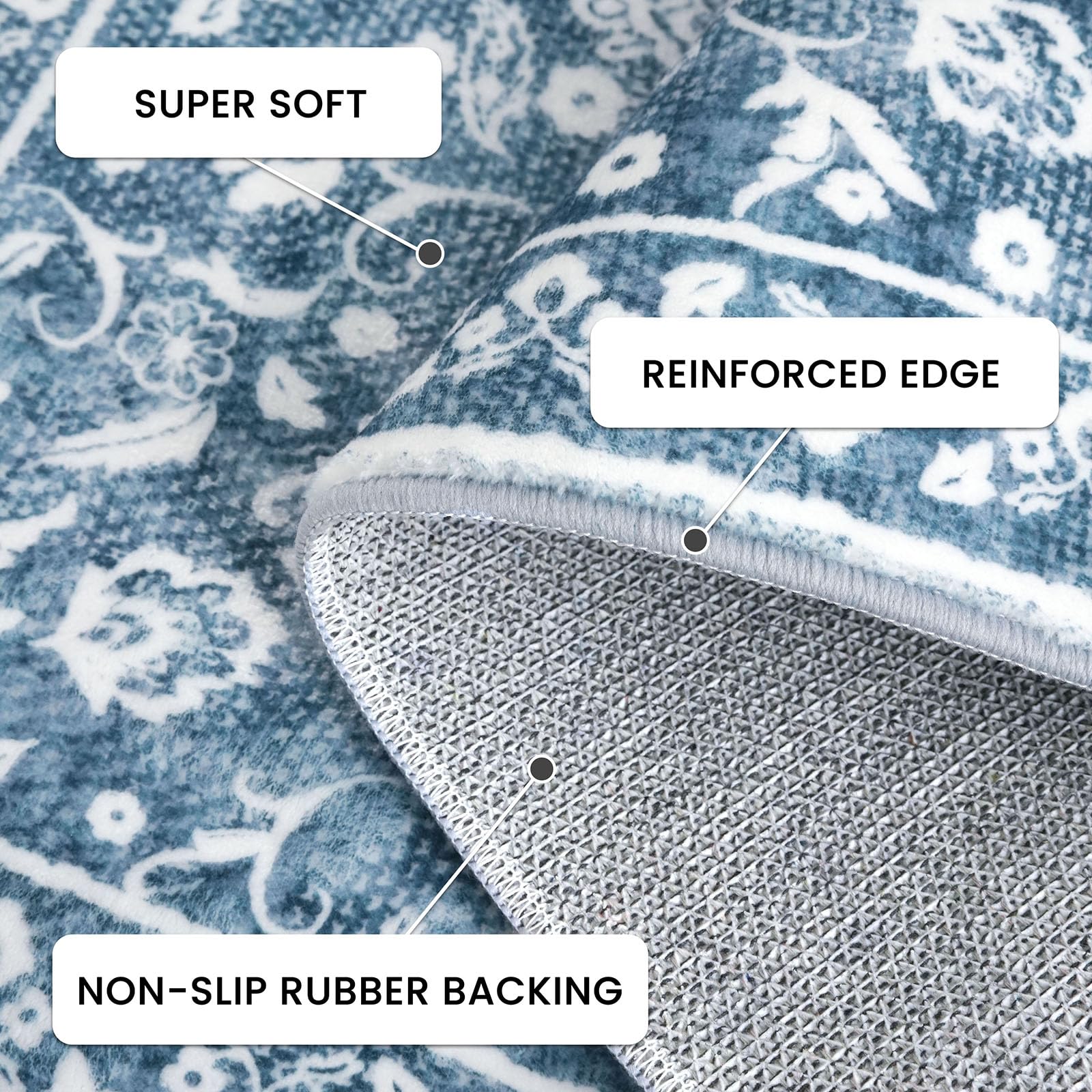 SILOLOOM soft faux-wool rug; compact entryway rug for cozy home vibes.
