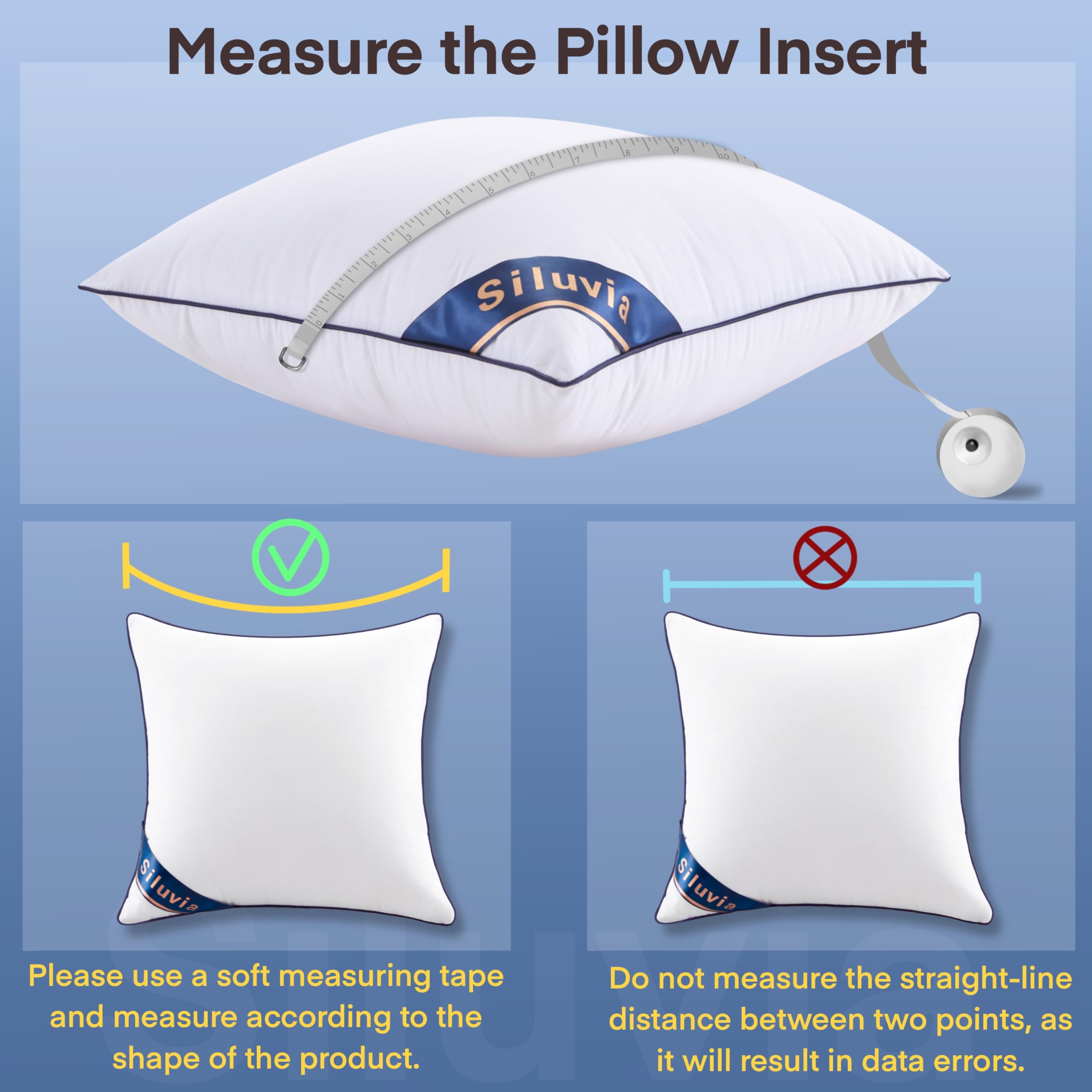 Siluvia pillow inserts regain fluffy look after fluffing.