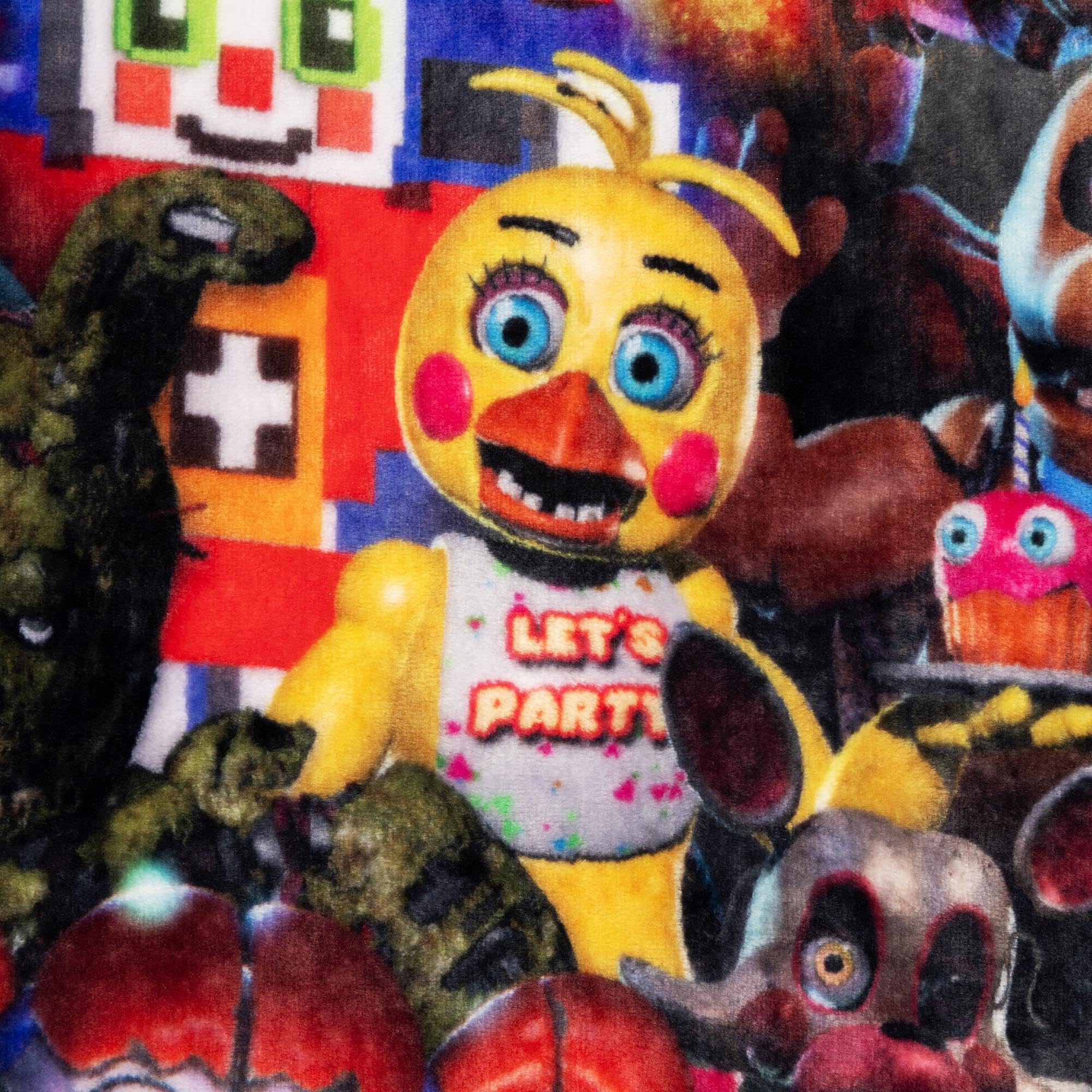Silver Buffalo FNAF Freddy cast collage, dramatic visuals for movie-night ambiance.