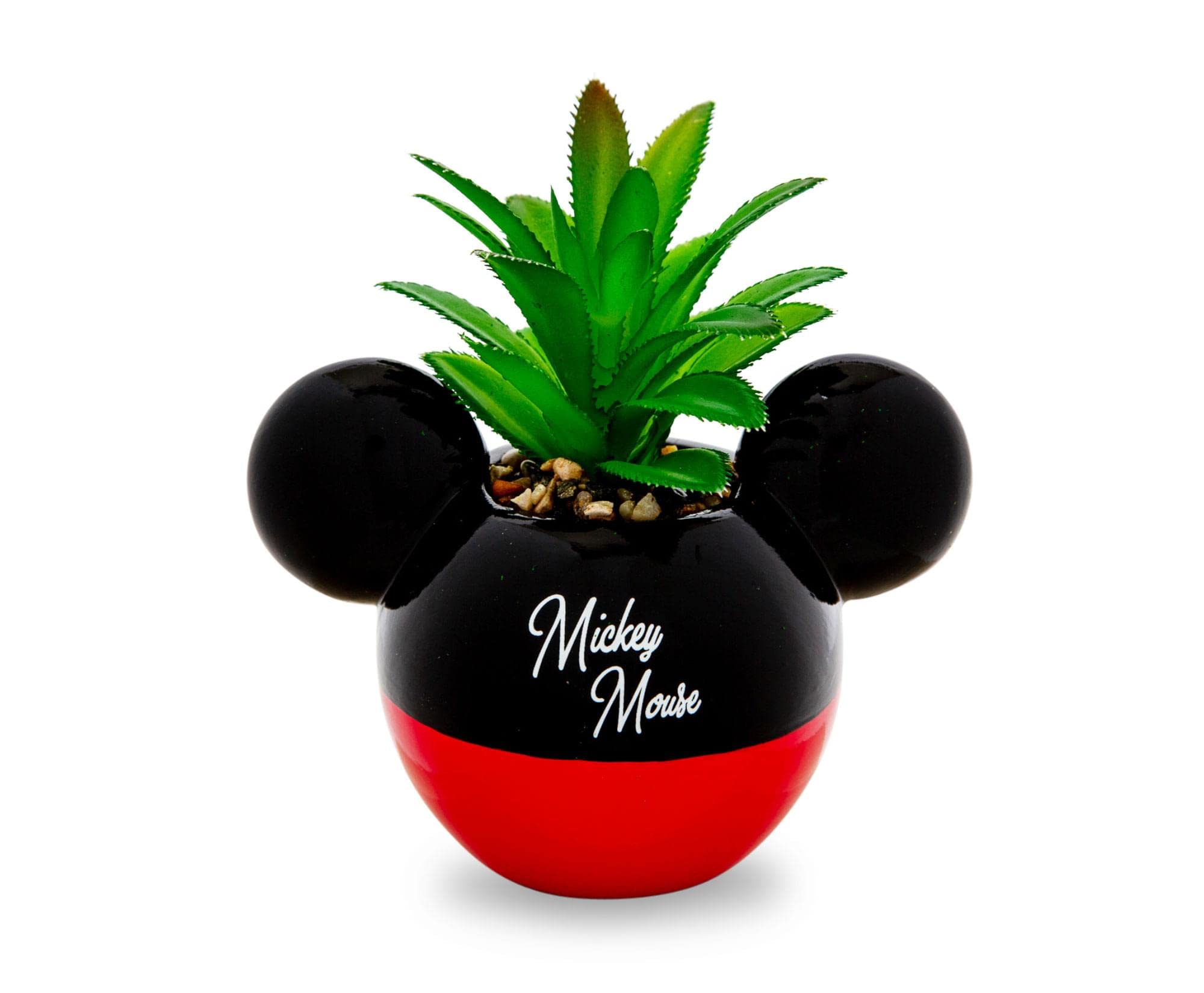 Silver Buffalo Mickey Mouse mini planter with artificial succulent for low-maintenance greenery
