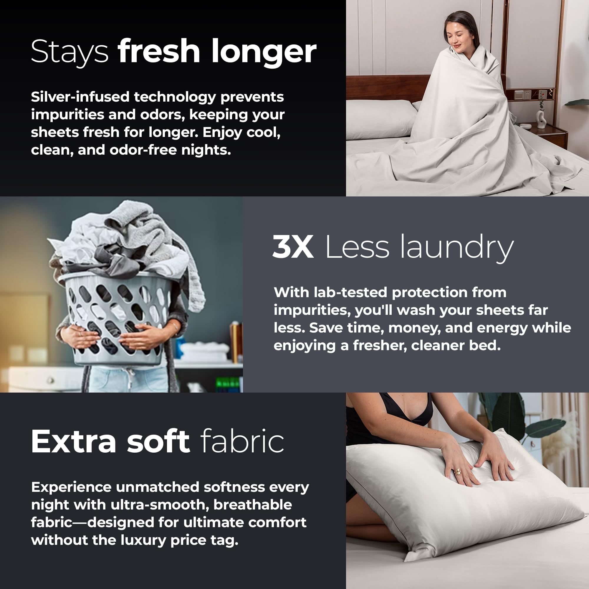 Self-cleaning technology helps Silvery sheets stay fresher longer