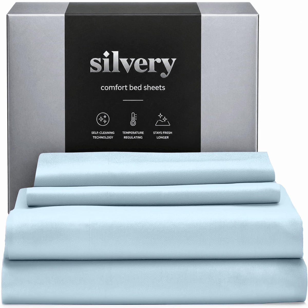 Silvery bed sheets ultra-soft fabric close-up showing plush comfort.
