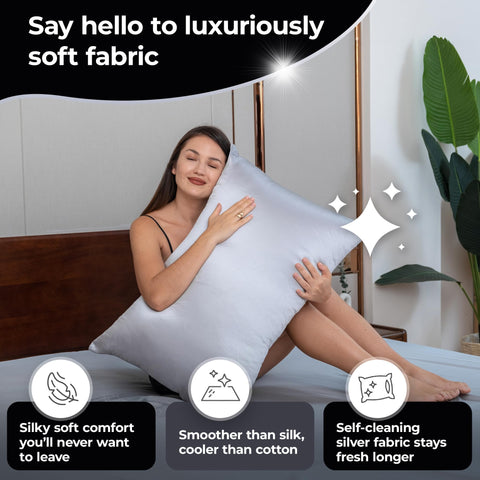 Silvery pillowcase texture feels silky-soft for premium sleep
