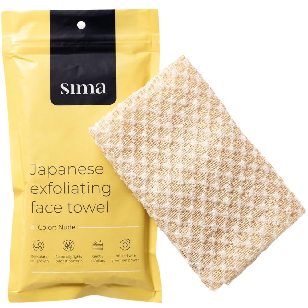 Sima Brand nude exfoliating washcloth ideal for regular scrubs