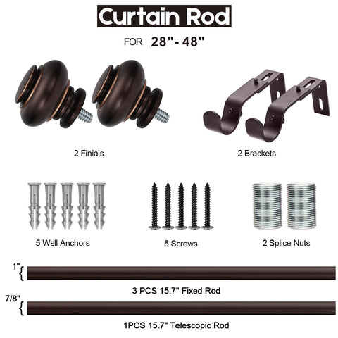 SIMEWIN bronze curtain rods full-length rod shows smooth operation.
