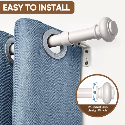 SIMEWIN 1 inch diameter curtain rod provides sturdy support for heavier drapes.
