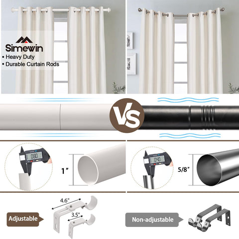 SIMEWIN adjustable curtain rod length lets you customize for each window.