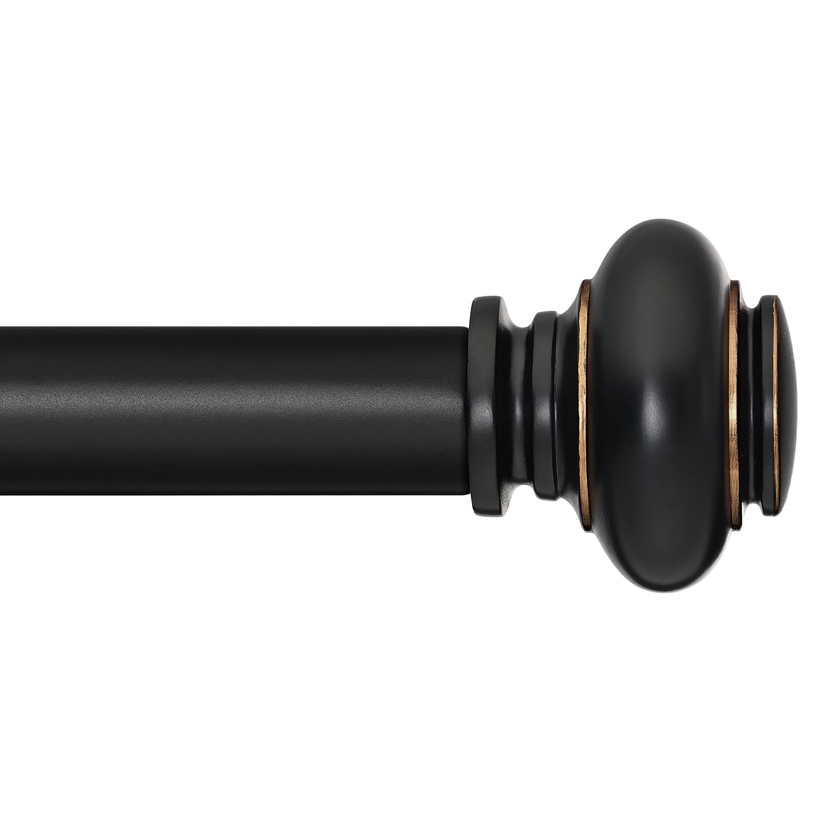 SIMEWIN black curtain rod extended length for versatile window sizing.