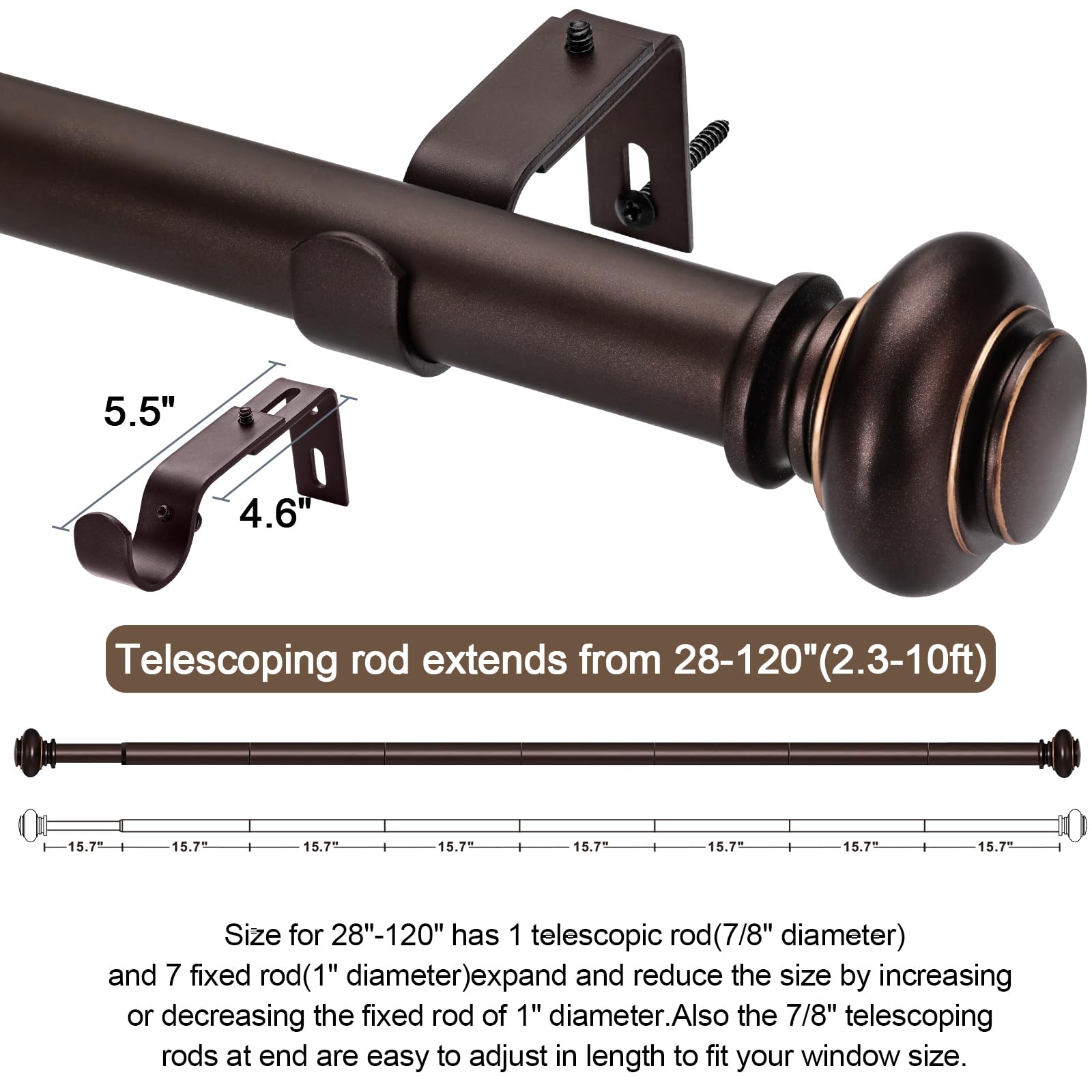 SIMEWIN bronze rod finish detail highlights bronze-gold sheen for decor styles.
