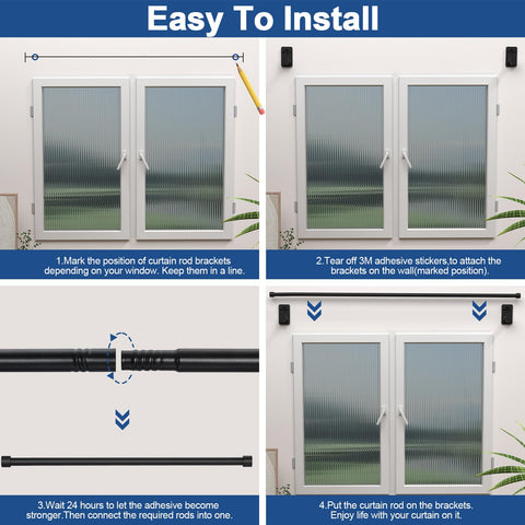 SIMEWIN no-drill curtain rod ideal for dorms and apartments