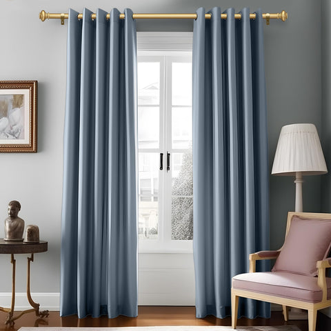Close-up of durable gold finish on the SIMEWIN curtain rod